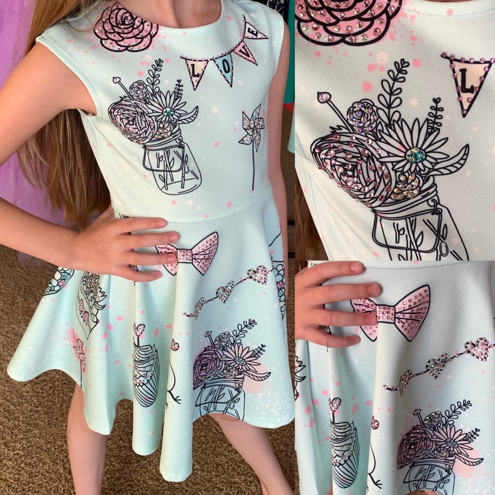 Mint/Aqua Bubblegum Party Dress